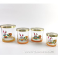 Easter style glass candle jar with lid